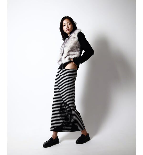 Oriens JOURNAL STANDARD「《予約追加3》ボーダープリントスカート」|スカート|