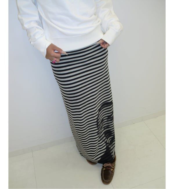 Oriens JOURNAL STANDARD「《予約追加3》ボーダープリントスカート」|スカート|