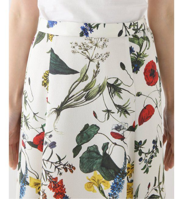 NOBLE「ボタニカルフラワーフリルロングスカート」|スカート|