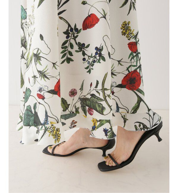 NOBLE「ボタニカルフラワーフリルロングスカート」|スカート|