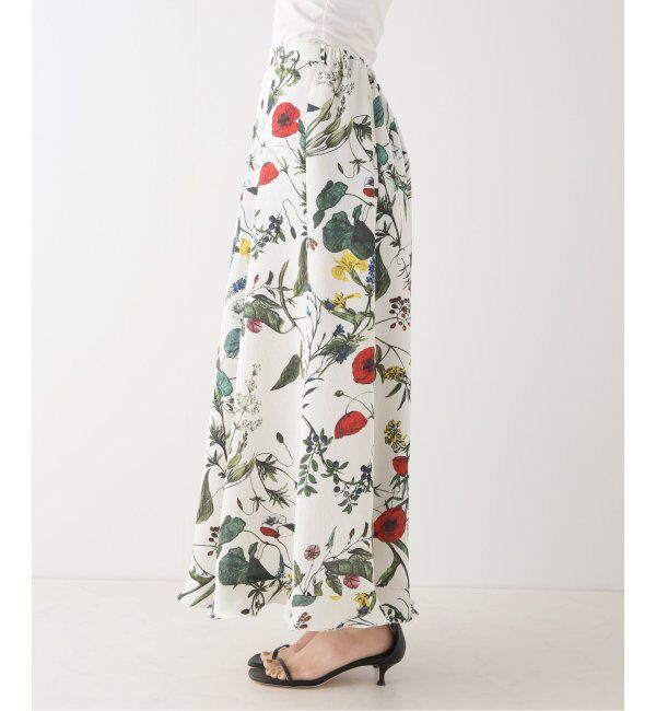 NOBLE「ボタニカルフラワーフリルロングスカート」|スカート|