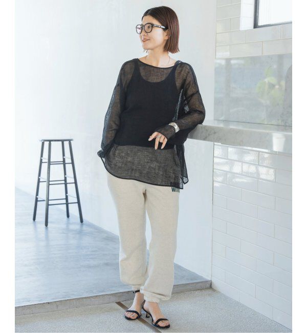 Spick and Span「《手洗い可 / 追加》メッシュリネンルーズプルオーバー」|シャツ・ブラウス|