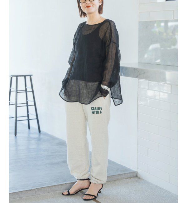 Spick and Span「《手洗い可 / 追加》メッシュリネンルーズプルオーバー」|シャツ・ブラウス|