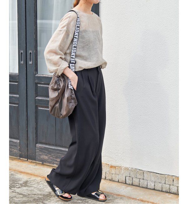 Spick and Span「《手洗い可 / 追加》メッシュリネンルーズプルオーバー」|シャツ・ブラウス|