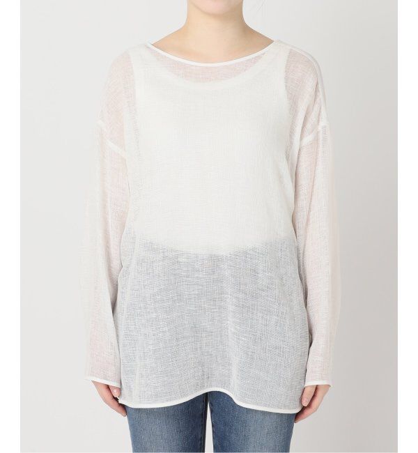 Spick and Span「《手洗い可 / 追加》メッシュリネンルーズプルオーバー」|シャツ・ブラウス|