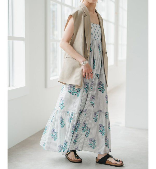 Spick and Span「ne Quittez pas / ヌキテパ COTTON JACQUARD LILY PRIN」|ワンピース|