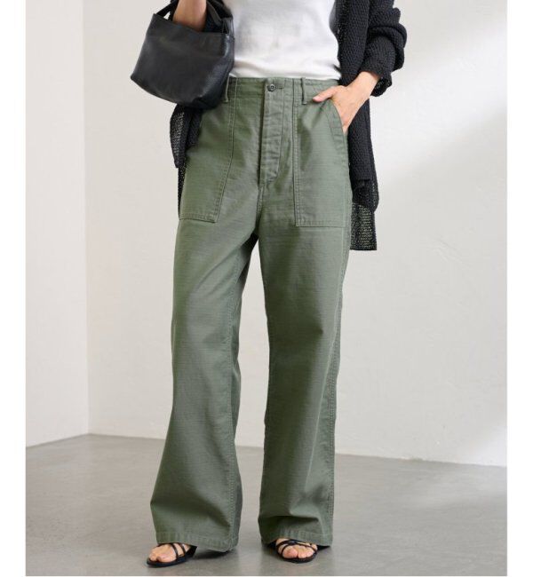 FRAMeWORK「≪追加≫バックサテンベイカーパンツ2」|カーゴ|カーキ