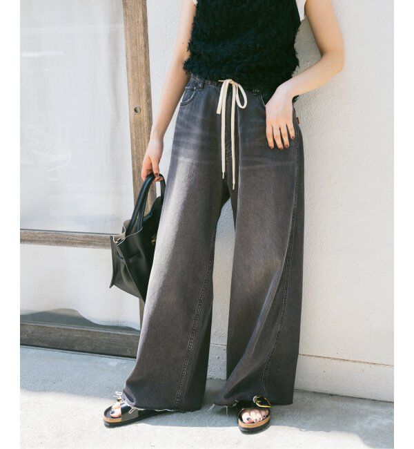 Spick and Span「5 1/2 SOFT DRAWSTRINGDENIM」|デニム|ブラック