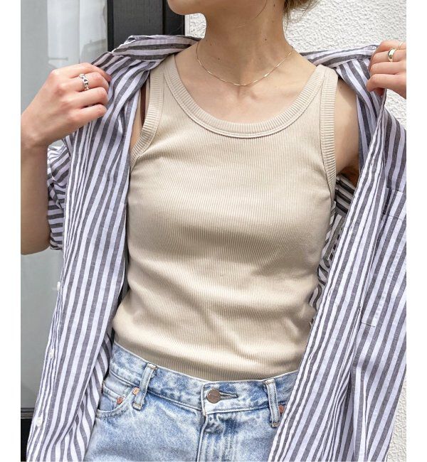 Spick and Span「《追加2》甘撚テレコアメスリタンク」|タンクトップ|