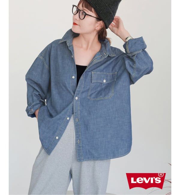 Spick and Span「Levi&rsquo;s/リーバイス 別注SMU LS ZANDT CROPPED SHIRT」|シャツ・ブラウス|ブルー A