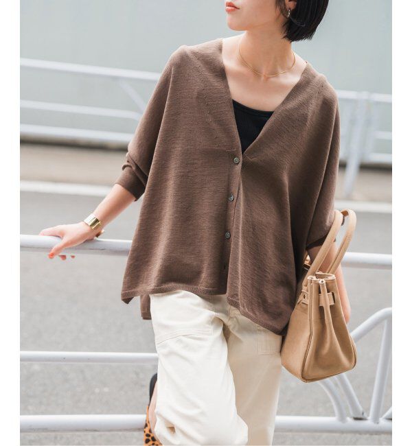 Spick and Span「コットンオーバーサイズカーディガン」|カーディガン|ブラウン