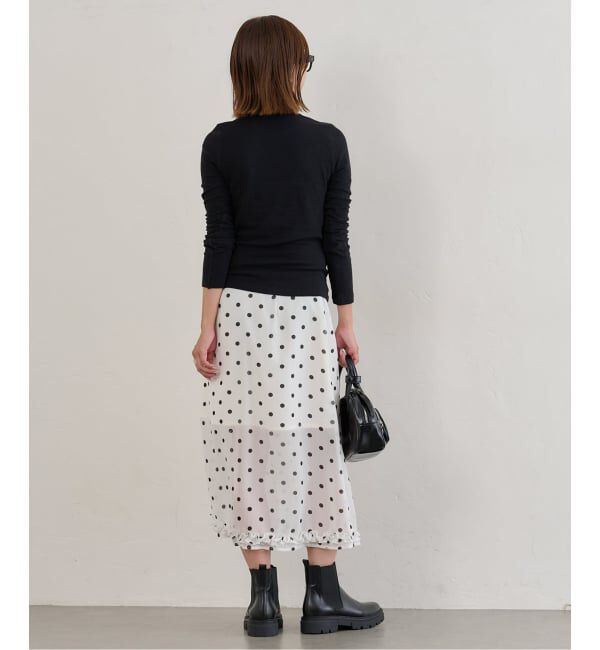 U by SPICK&SPAN「ドットプリントシアーロングスカート」|スカート|