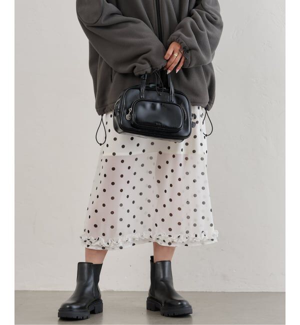 U by SPICK&SPAN「ドットプリントシアーロングスカート」|スカート|