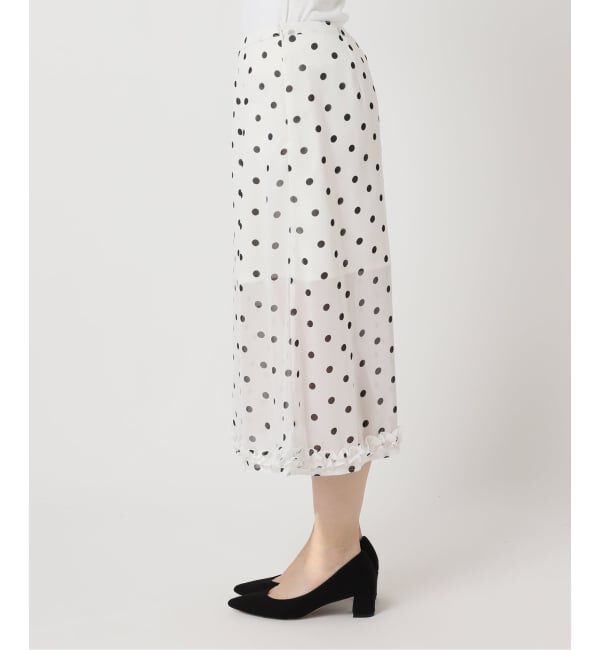 U by SPICK&SPAN「ドットプリントシアーロングスカート」|スカート|