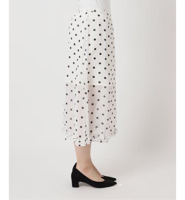 U by SPICK&SPAN「ドットプリントシアーロングスカート」|スカート|
