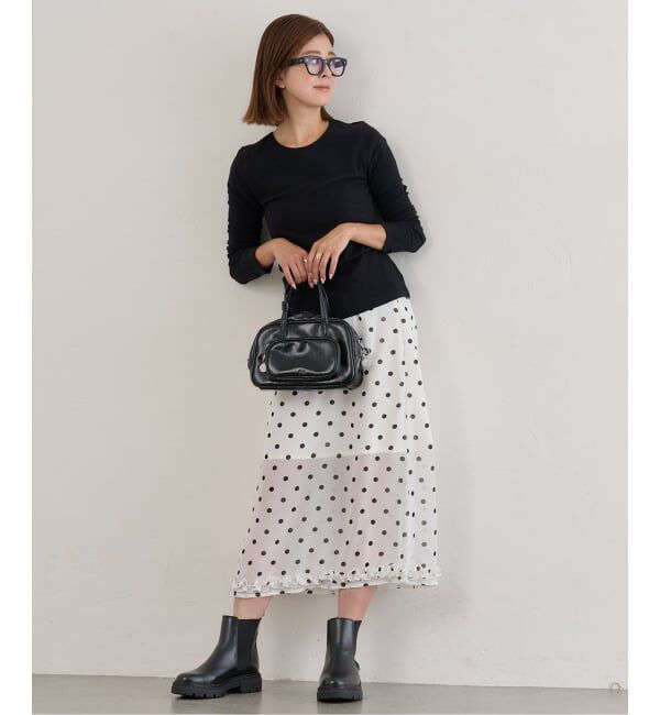 U by SPICK&SPAN「ドットプリントシアーロングスカート」|スカート|