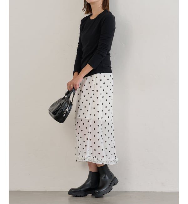 U by SPICK&SPAN「ドットプリントシアーロングスカート」|スカート|
