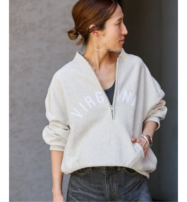 FRAMeWORK「Champion/チャンピオン 別注REVERSE WEAVE11.5OZロゴハーフジップ」|スウェット・ジャージ|ナチュラル