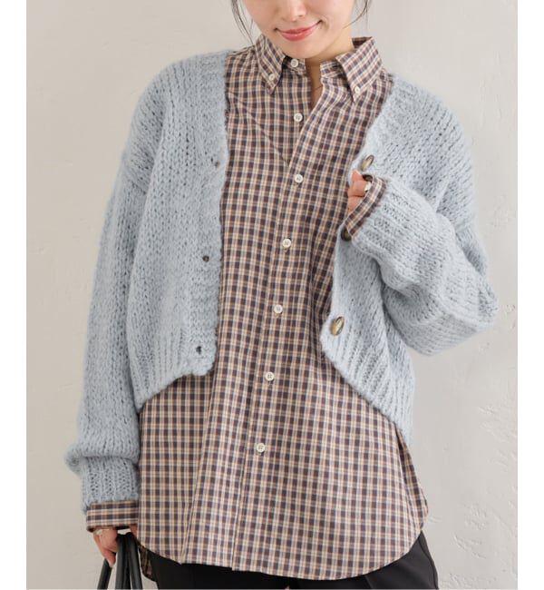 U by SPICK&SPAN「TRICOTS JEAN MARC/トリコットジーンマルク CROP SHORT CARDIGAN」|カーディガン|サックスブルー