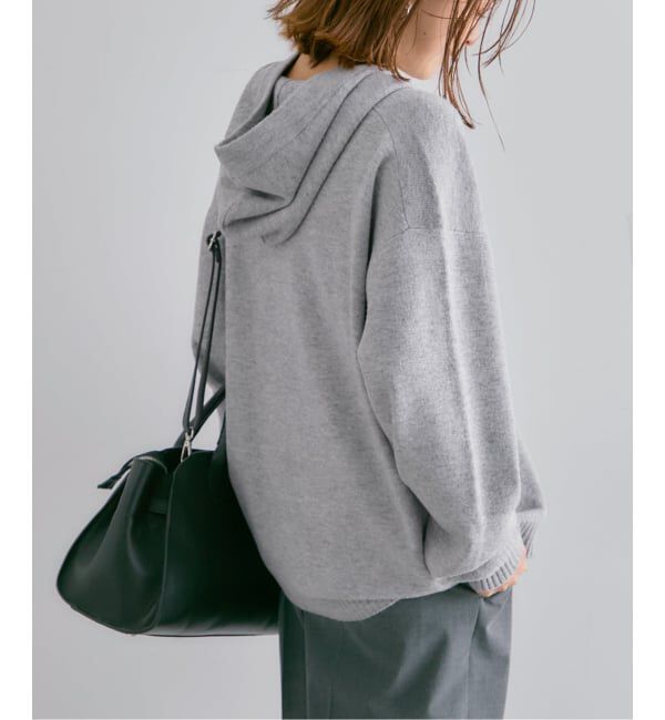 U by SPICK&SPAN「FLUFFYボタンアップフーディー」|ニット・セーター|