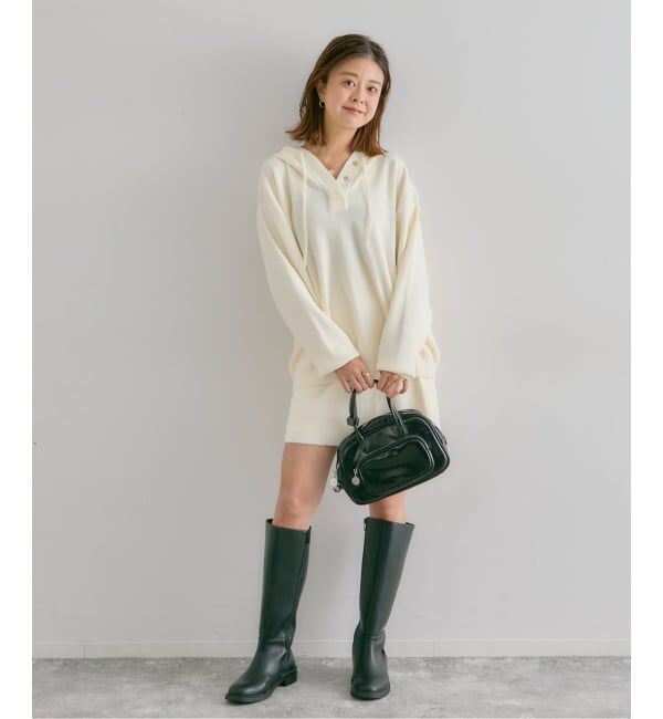 U by SPICK&SPAN「FLUFFYボタンアップフーディー」|ニット・セーター|