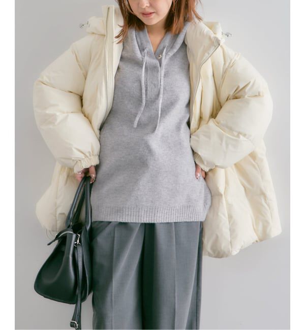 U by SPICK&SPAN「FLUFFYボタンアップフーディー」|ニット・セーター|