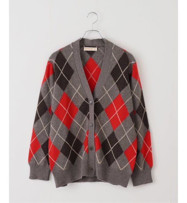 FRAMeWORK「&DAUGHTER ARGYLE GRANAD CARDIGAN 4」|カーディガン|レッド