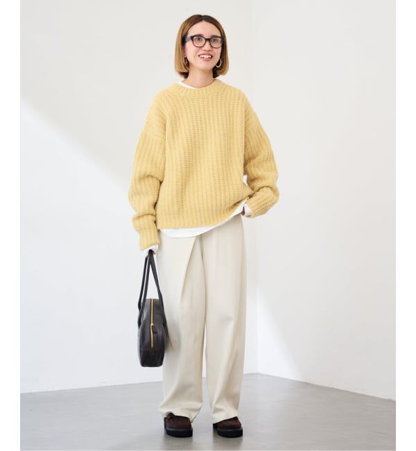 FRAMeWORK「コットンウールカラーメランジプルオーバー」|ニット・セーター|