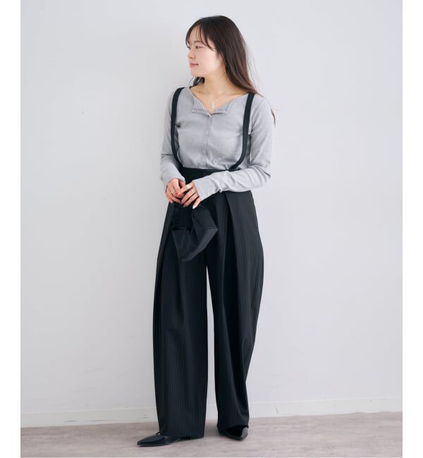 U by SPICK&SPAN「《予約》2WAYトロタックサスペンダーパンツ」|スラックス|