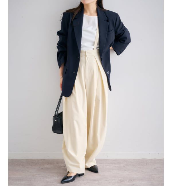 U by SPICK&SPAN「《予約》2WAYトロタックサスペンダーパンツ」|スラックス|ナチュラル