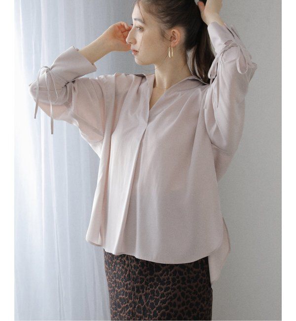  「【洗える】スキッパーオータムシャツ」|シャツ・ブラウス|ベージュ