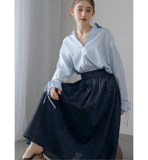  「【洗える】スキッパーオータムシャツ」|シャツ・ブラウス|