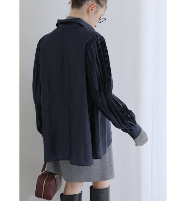  「【洗える】オーガンザプリーツブラウス」|シャツ・ブラウス|