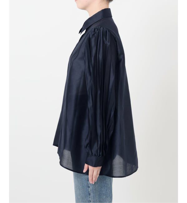  「【洗える】オーガンザプリーツブラウス」|シャツ・ブラウス|