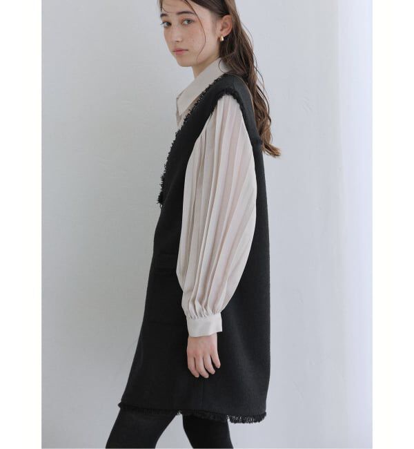  「【洗える】オーガンザプリーツブラウス」|シャツ・ブラウス|