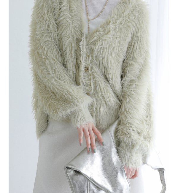  「【洗える】フェザーヤーンカーディガン」|カーディガン|