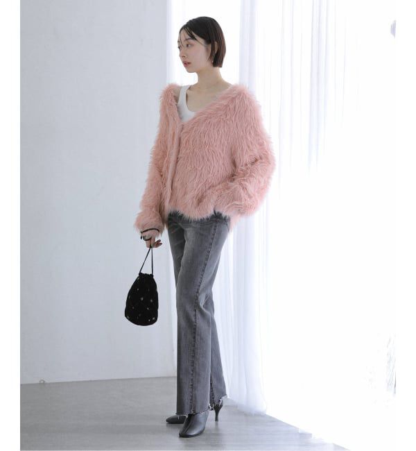  「【洗える】フェザーヤーンカーディガン」|カーディガン|