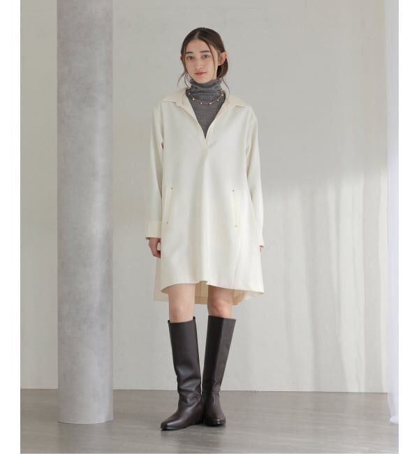  「【洗える】スキッパーチュニックワンピース」|ワンピース|