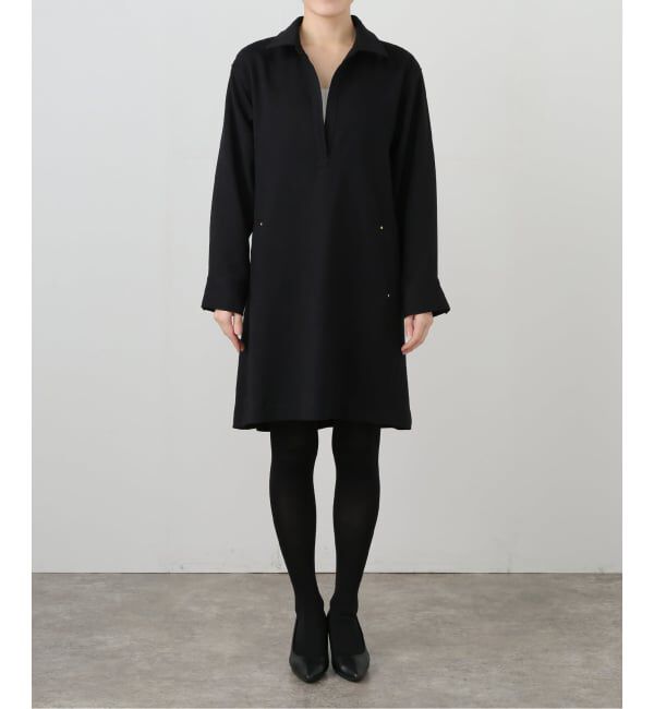  「【洗える】スキッパーチュニックワンピース」|ワンピース|