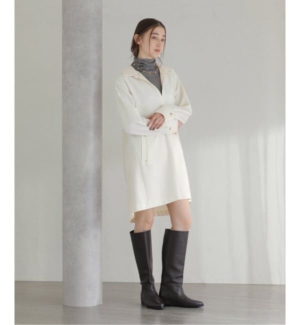  「【洗える】スキッパーチュニックワンピース」|ワンピース|