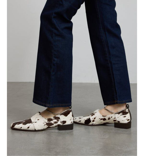 GRISE「《予約》GRISEレザースクエアクロスシームアンクルフラット」|その他|