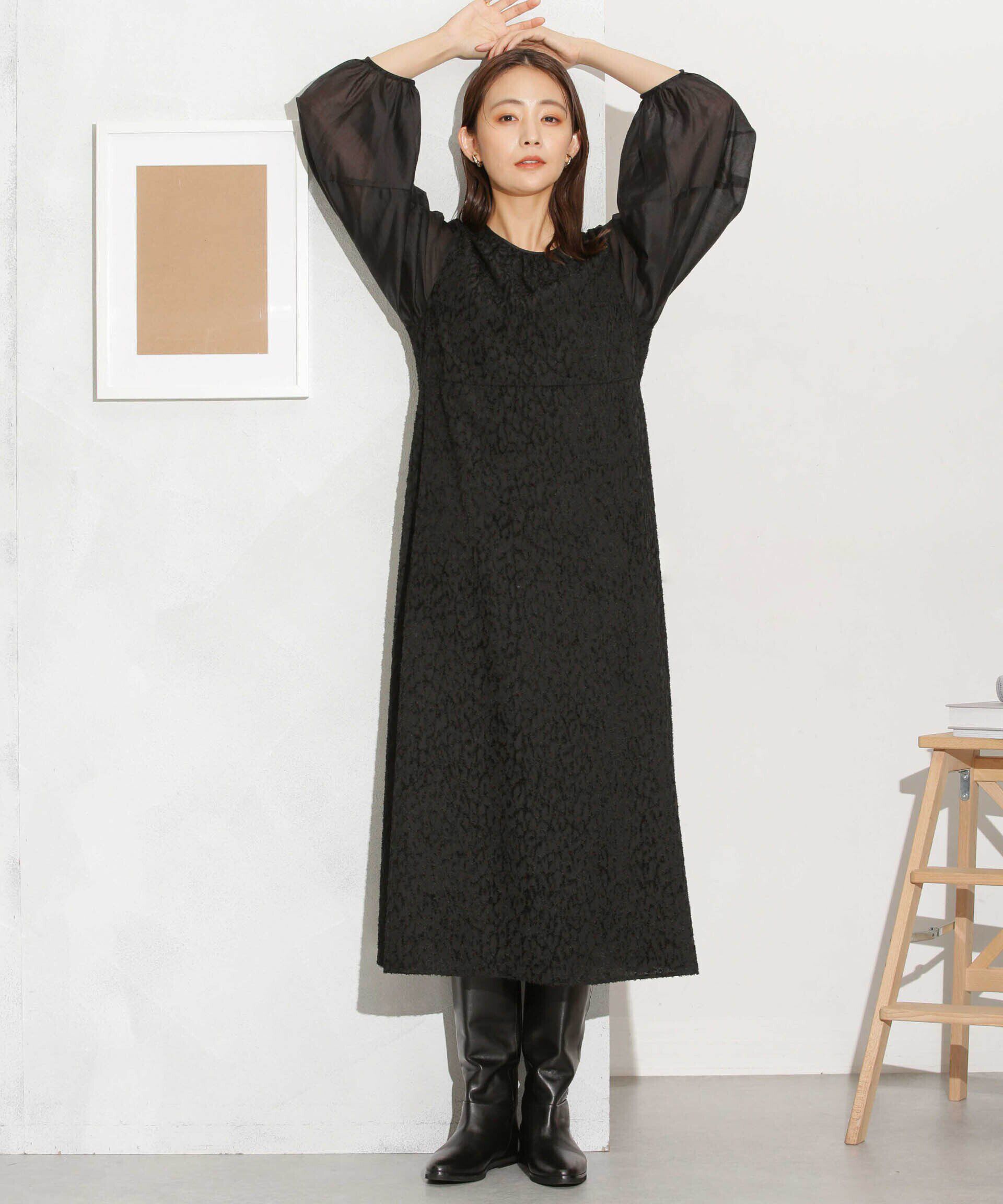 nano･universe「カットジャカード切替ワンピース」|ワンピース|