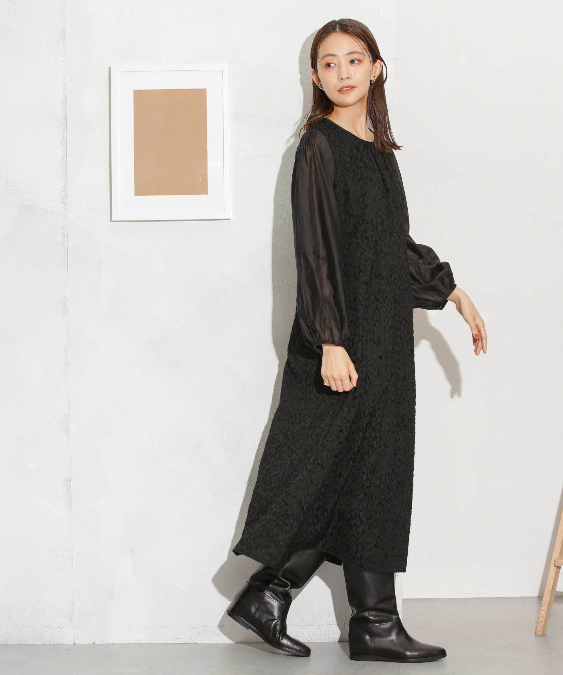 nano･universe「カットジャカード切替ワンピース」|ワンピース|