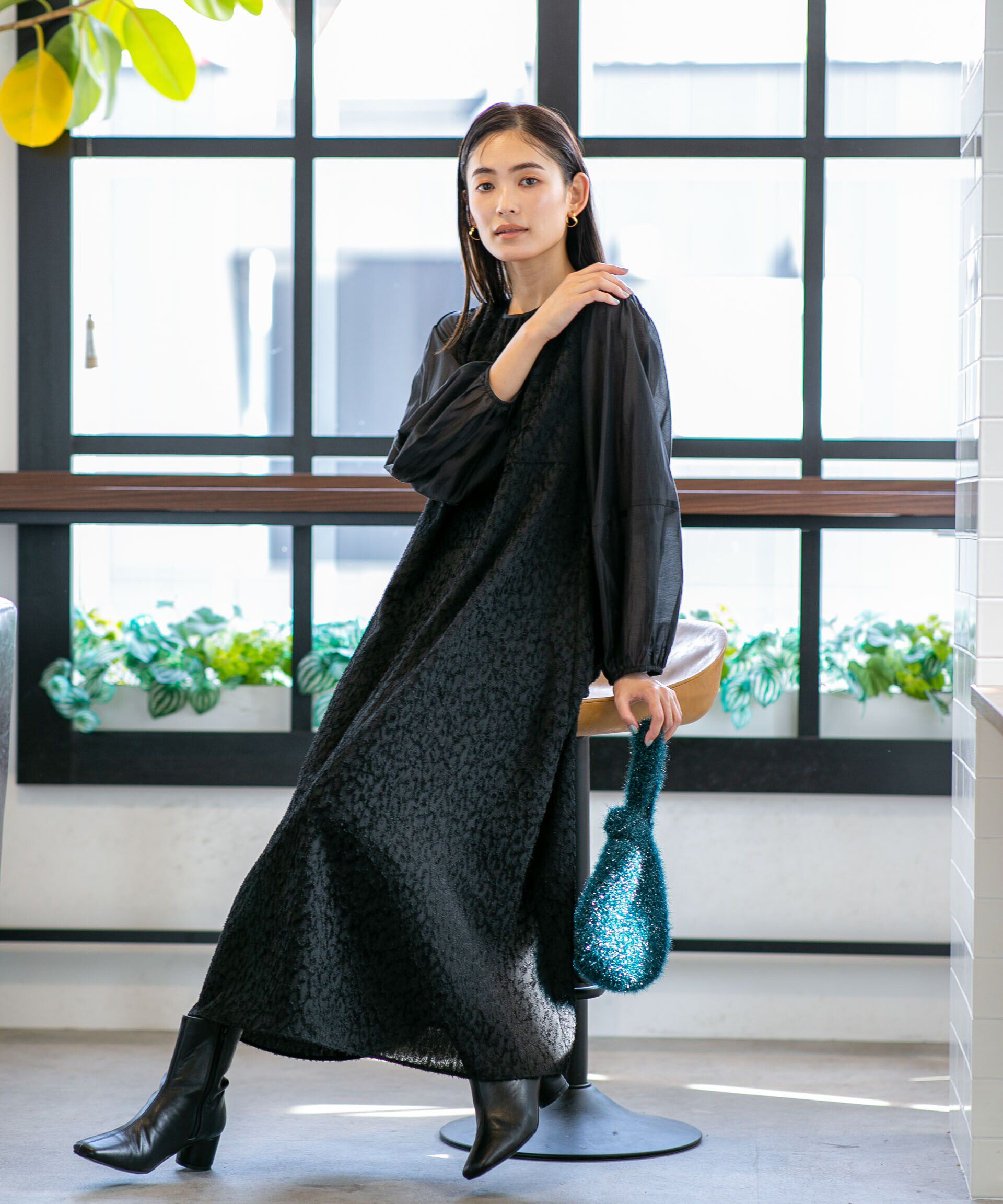 nano･universe「カットジャカード切替ワンピース」|ワンピース|