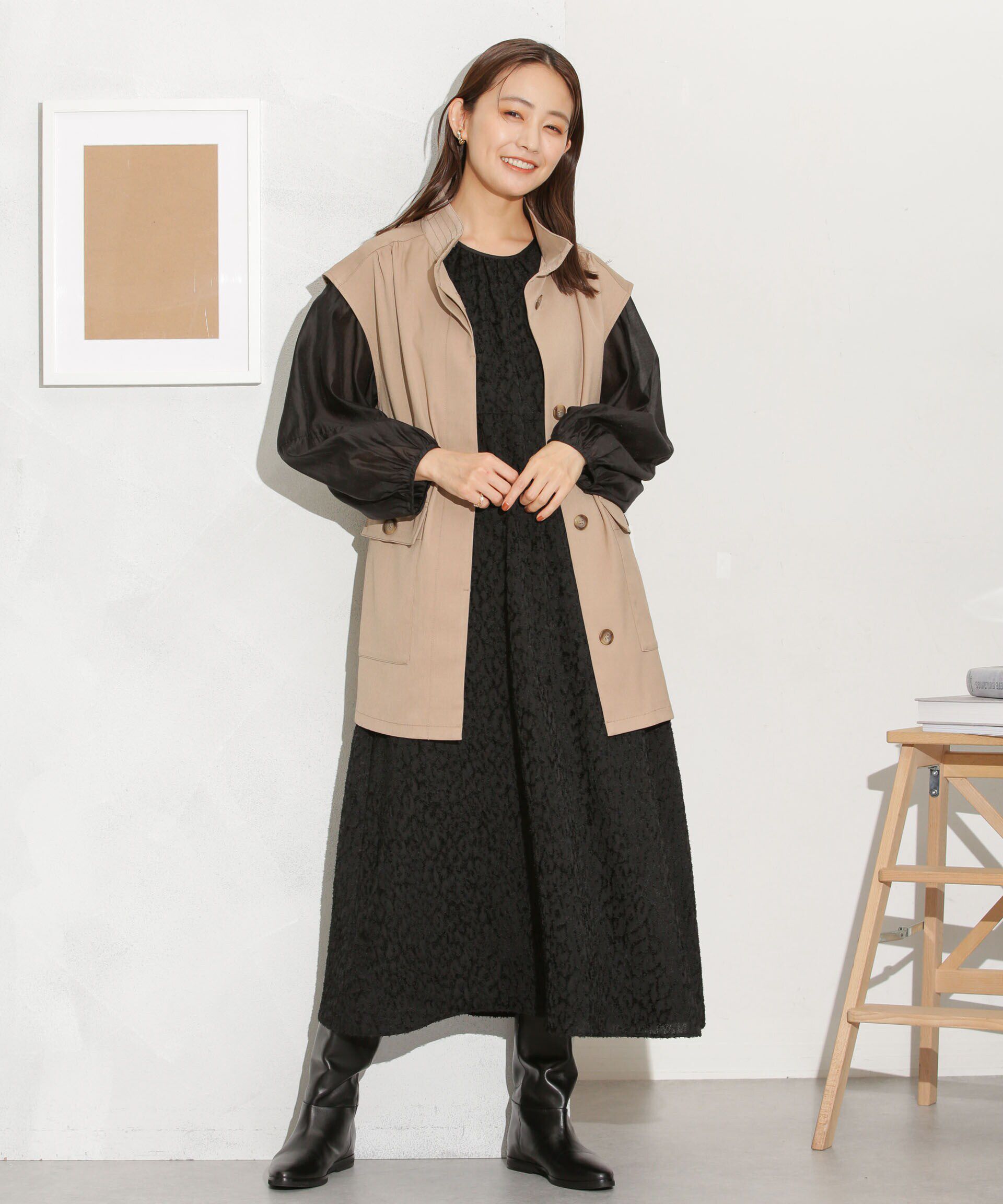 nano･universe「カットジャカード切替ワンピース」|ワンピース|