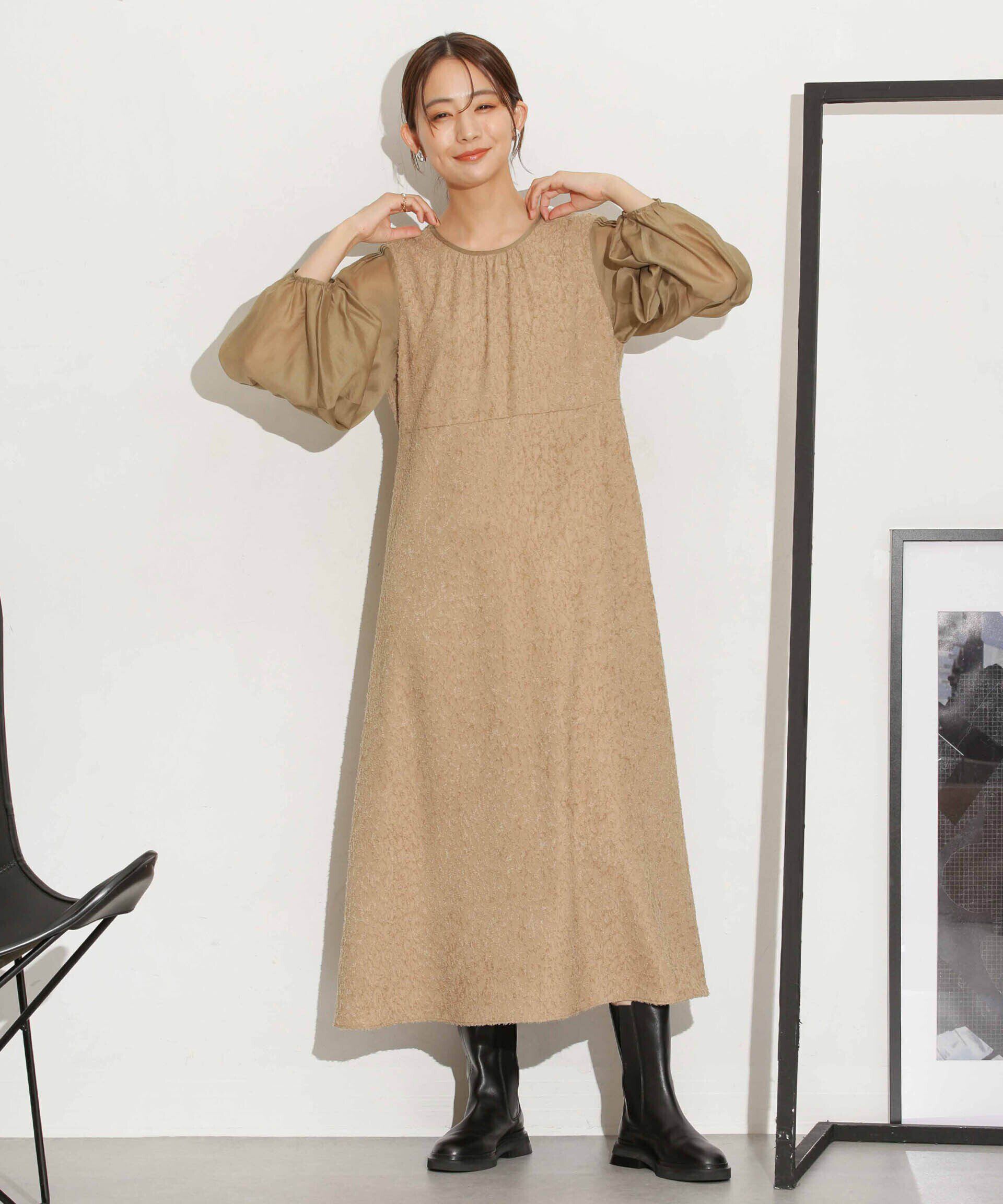 nano･universe「カットジャカード切替ワンピース」|ワンピース|