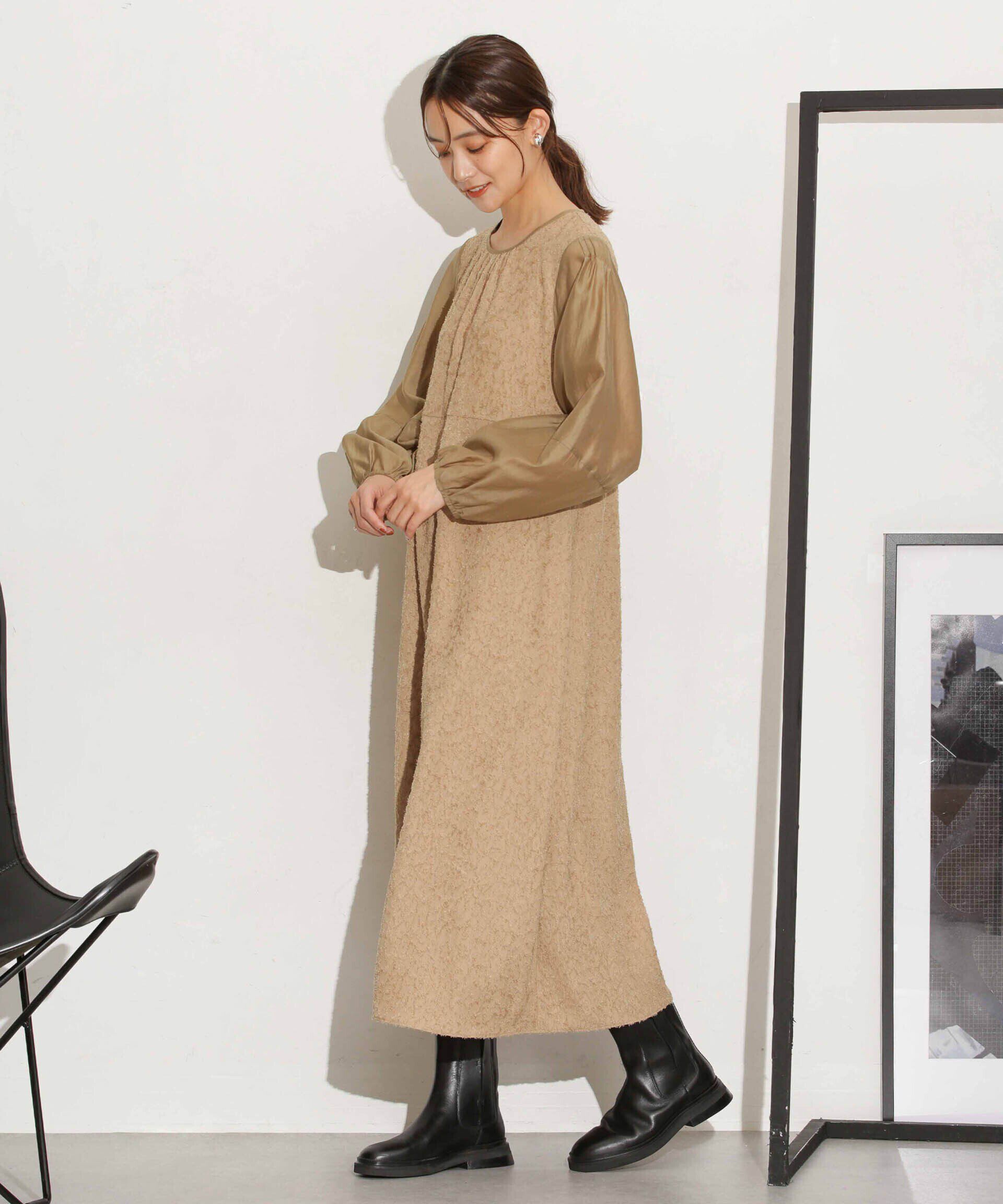 nano･universe「カットジャカード切替ワンピース」|ワンピース|