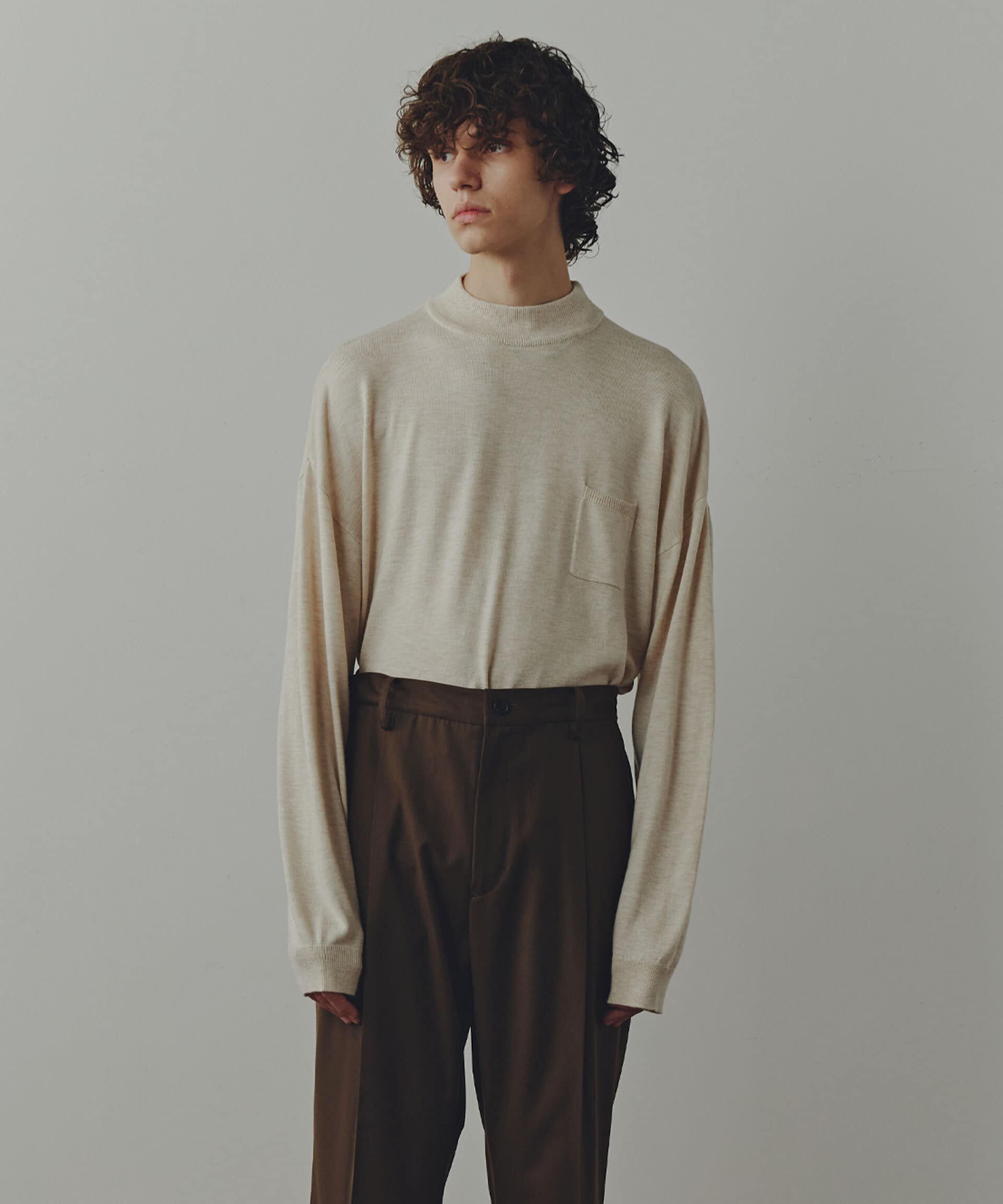 nano･universe「WEB限定/「Commonuse」クルーネックポケットニット」|ニット・セーター|