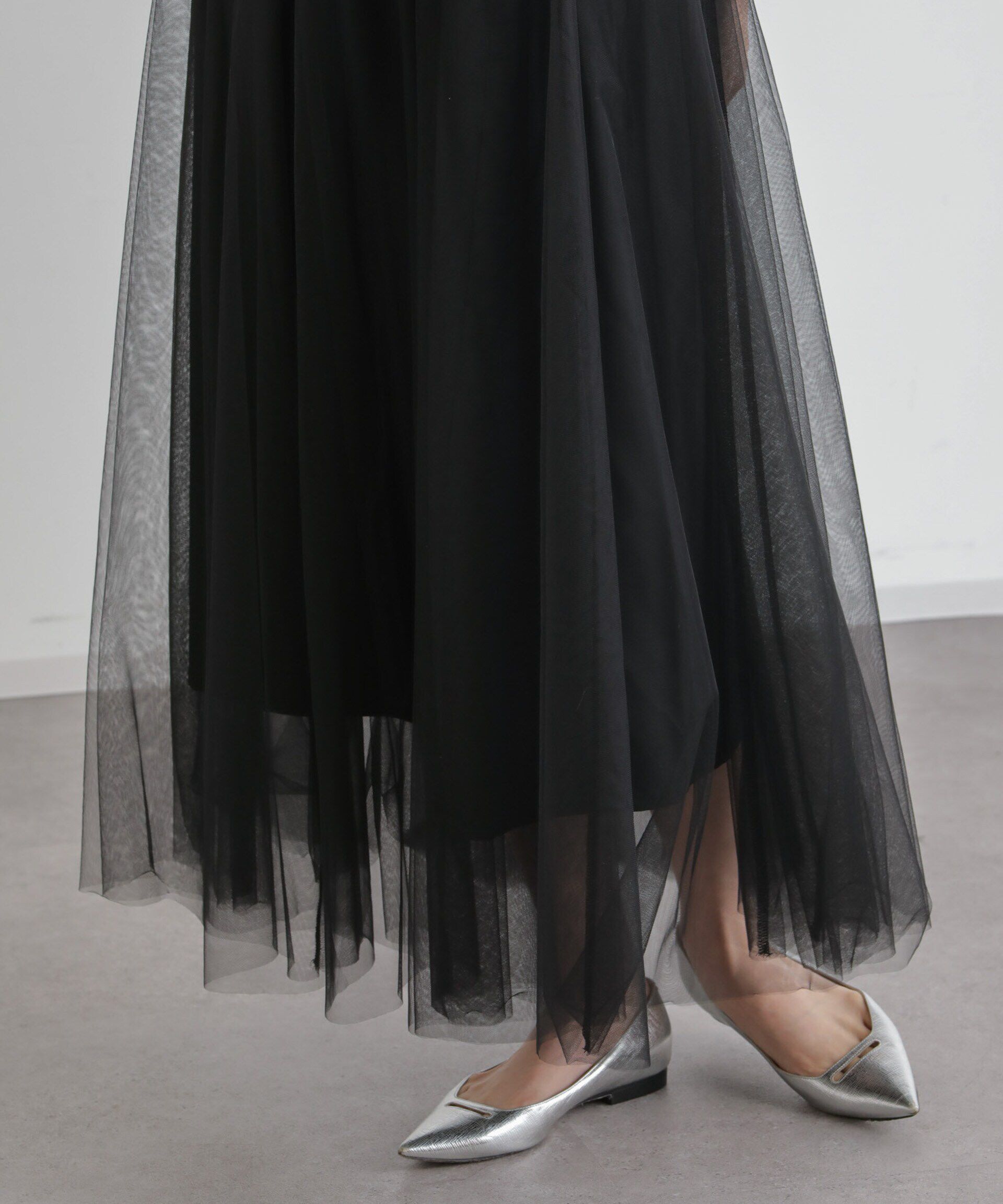 nano･universe「2wayレイヤードチュールスカート」|スカート|