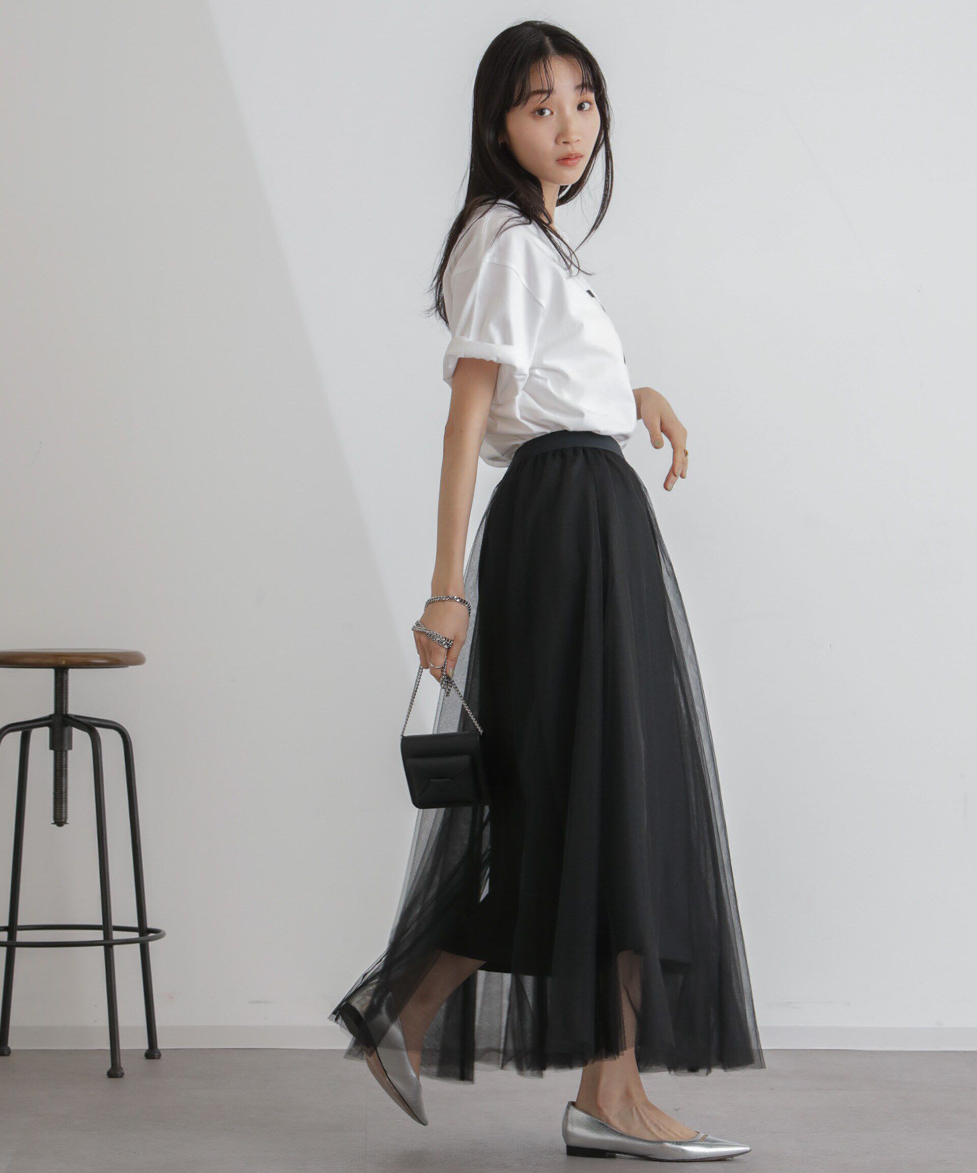 nano･universe「2wayレイヤードチュールスカート」|スカート|